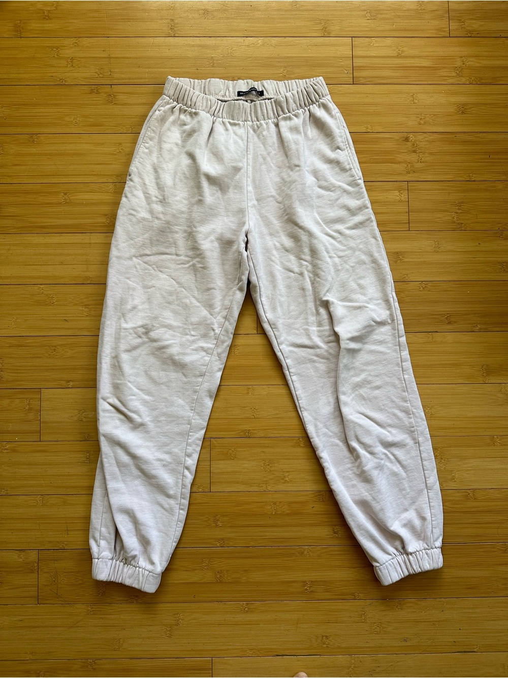 Brandy Melville Cream Elastic Waist Jogger Sweatpants